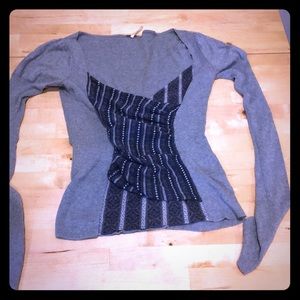 Free People grey tribal sweater